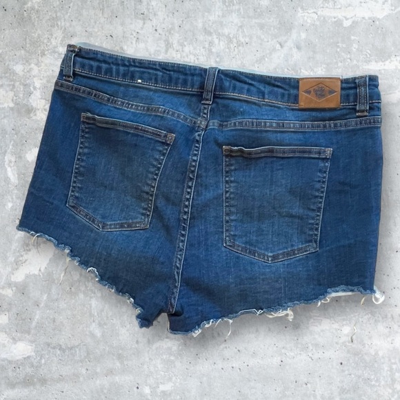 Wild Blue Button Fly, Distressed Denim Shorts - Picture 13 of 13